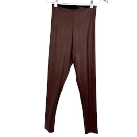 COMMANDO Perfect Control Faux Leather Leggings Size M Oxblood Burgundy - Picture 1 of 7